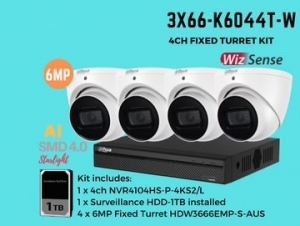 6MP 4ch Kit with 4 x Cameras