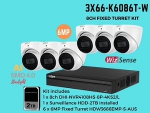 6MP 8ch Kit with 6 x Cameras