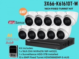 6MP 16ch Kit with 10 x Cameras