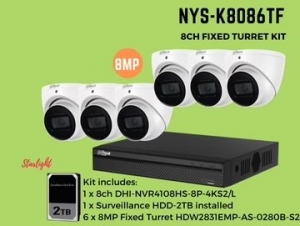 8MP 8ch Kit with 6 x Cameras